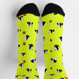 CALCETINES ネオンイエローのかわいいパンダ♡