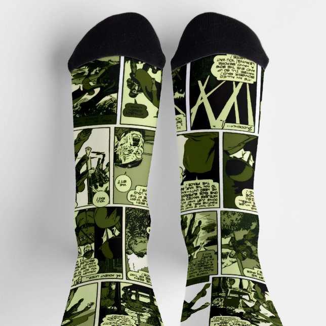 Calcetines 1940's Green Lama Comic Strip Socks (Arriba)