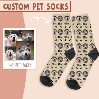 Calcetines 2 perros 2 nombres foto de perro personalizada en