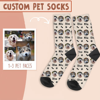 Calcetines 2 perros 2 nombres foto de perro personalizada en