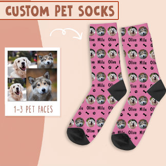 Calcetines 2 perros 2 nombres foto de perro personalizada en