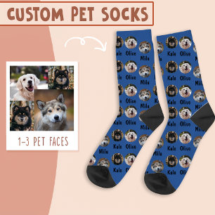 Calcetines 3 perros 3 nombres foto de perro personalizada en