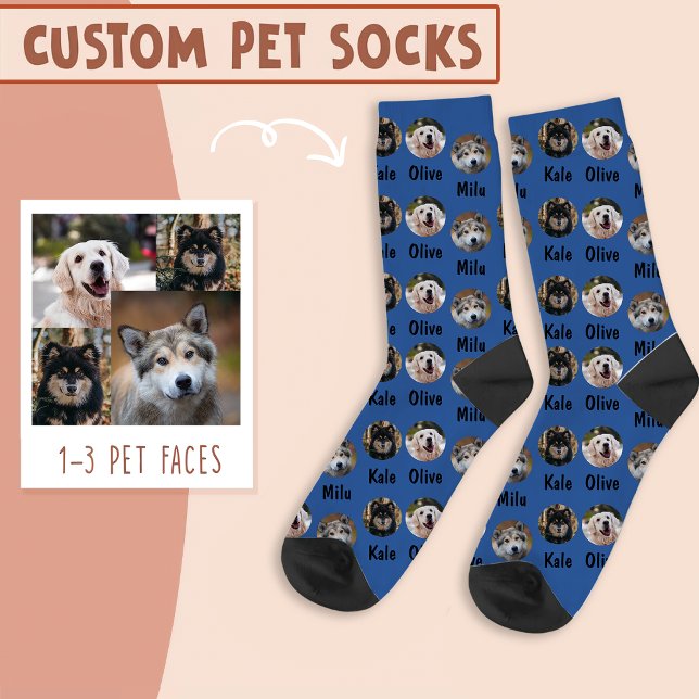 Calcetines 3 perros 3 nombres foto de perro personalizada en  (Subido por el creador)