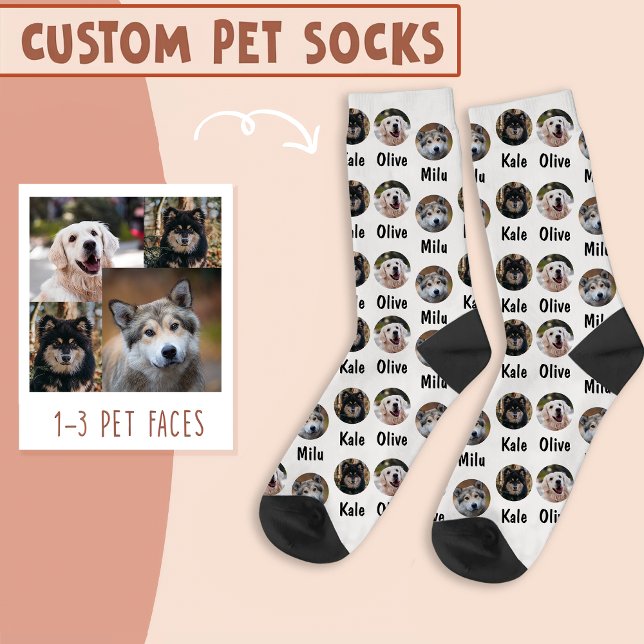 Calcetines 3 perros 3 nombres foto de perro personalizada en  (Subido por el creador)