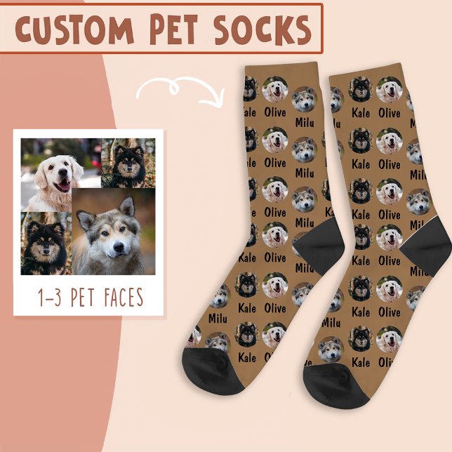 Calcetines 3 perros 3 nombres foto de perro personalizada en  (Subido por el creador)