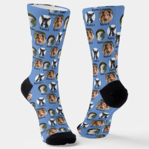 Calcetines 3 perros y nombres Mascotas personalizados fotos e