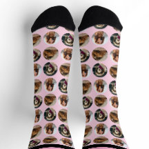 3 Photo Dachshund Crew Socks
