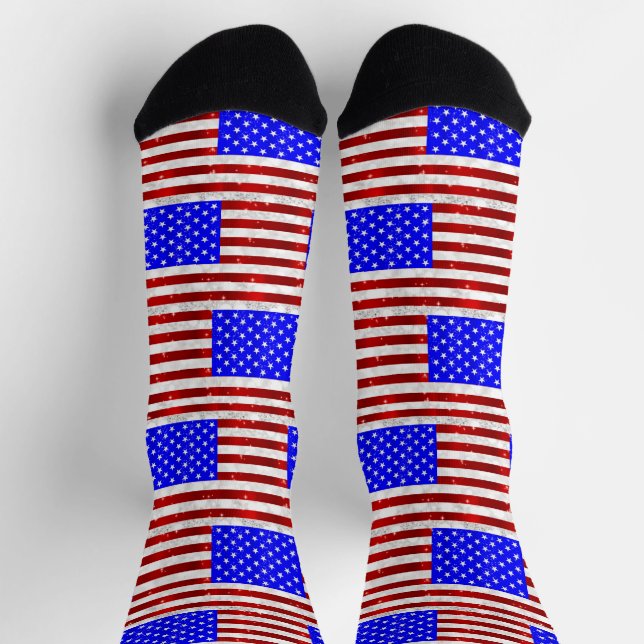 Calcetines 4 de julio Celebración - Bandera de Estados Unidos (Arriba)