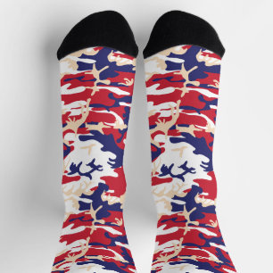 Calcetines 4 de Julio, Día de la Independencia, Beige Camufla