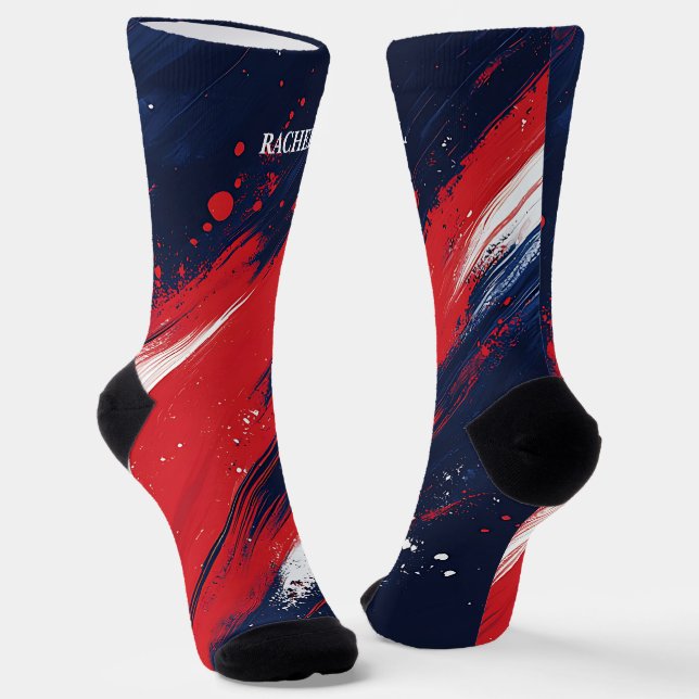 Calcetines 4 de julio, zócalos rojos y azules (Angular)