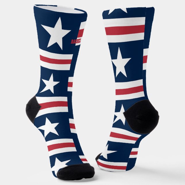 Calcetines 4 de julio, zócalos rojos y azules (Angular)