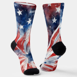 Calcetines 4 de julio, zócalos rojos y azules
