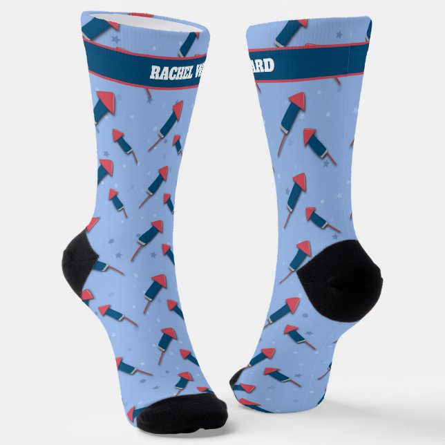 Calcetines 4 de julio, zócalos rojos y azules (Angular)