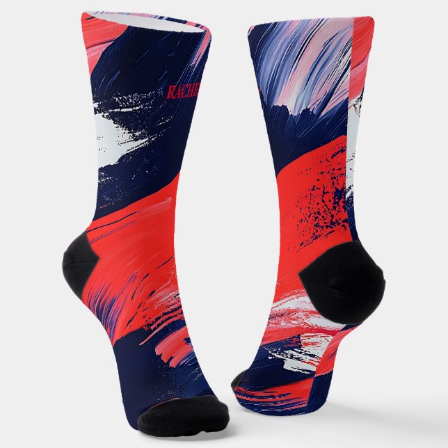 Calcetines 4 de julio, zócalos rojos y azules (Angular)