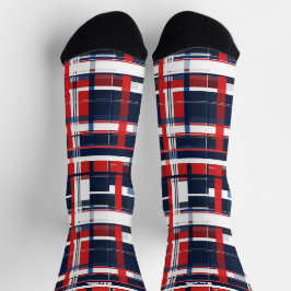 Calcetines 4 de julio, zócalos rojos y azules