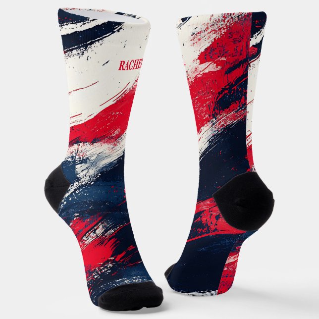 Calcetines 4 de julio, zócalos rojos y azules (Angular)