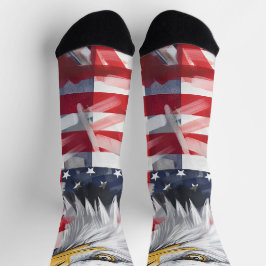 Calcetines 4 de julio, zócalos rojos y azules