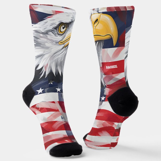 Calcetines 4 de julio, zócalos rojos y azules (Angular)