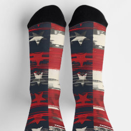 Calcetines 4 de julio, zócalos rojos y azules