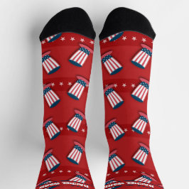 Calcetines 4 de julio, zócalos rojos y azules