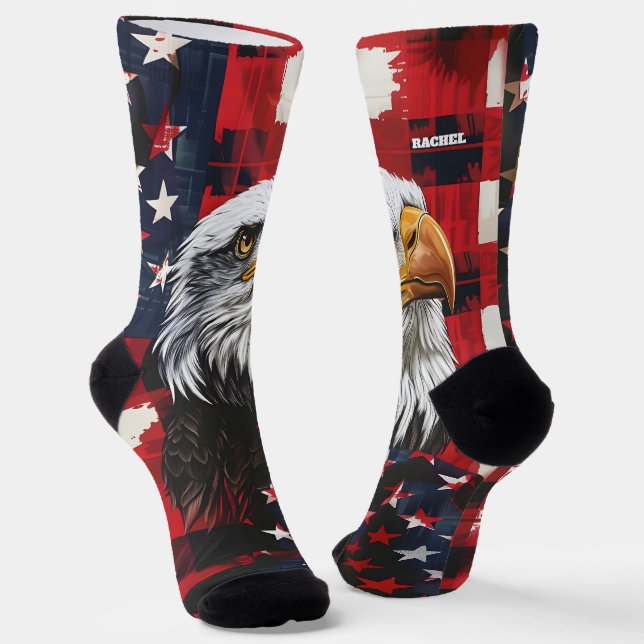 Calcetines 4 de julio, zócalos rojos y azules (Angular)