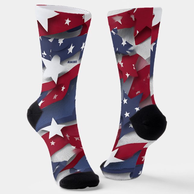 Calcetines 4 de julio, zócalos rojos y azules (Angular)