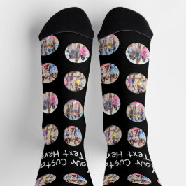 Calcetines 4 Personalizado de Collage de fotos y texto Person
