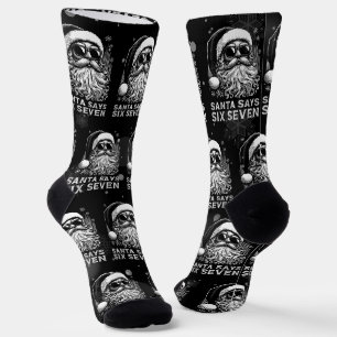 Calcetines 67 Meme Divertido Santa Dice Seis Siete Navidad