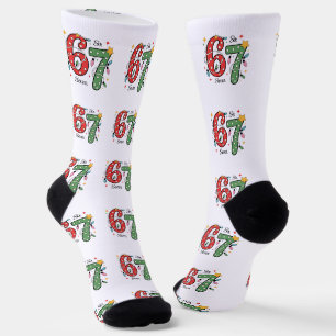 Calcetines 67 Six Seven Calcetines, idea de regalo de Navidad