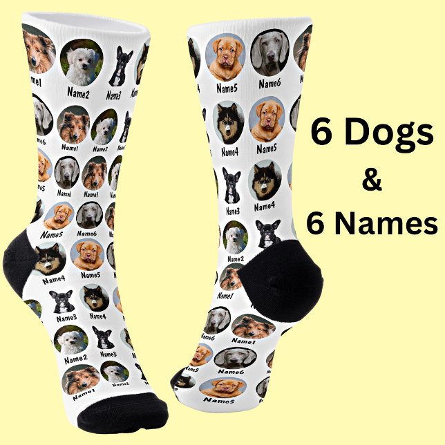 Calcetines 6 perros, 6 nombres, foto de perro - blanco person (Subido por el creador)