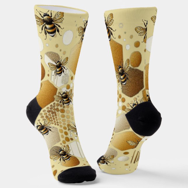 Calcetines Abeja ocupada en Honeycomb: Hexageres y círculos (Angular)