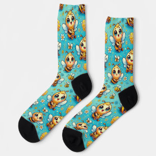 Calcetines 🐝✨ Abejas de Dibujos Animados Lindos Regalo Diari