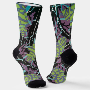 Calcetines Abetos de pochoir de jazz de estilo Art Déco de ép