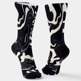 Calcetines Abstract Black & White Art Design on