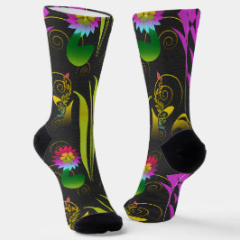 Calcetines Abstract Floral with Spirals 1