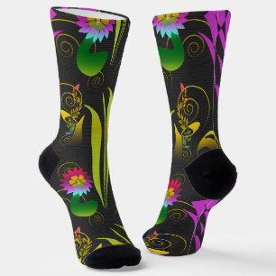Calcetines Abstract Floral with Spirals 1