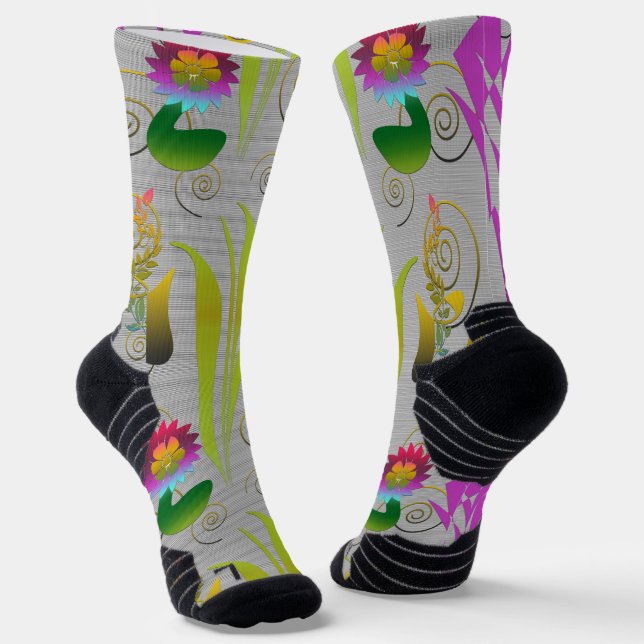 Calcetines Abstract Floral with Spirals 2 (Angular)