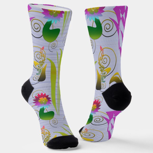 Calcetines Abstract Floral with Spirals 3 (Angular)