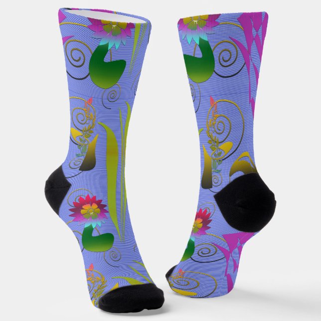 Calcetines Abstract Floral with Spirals 5 (Angular)