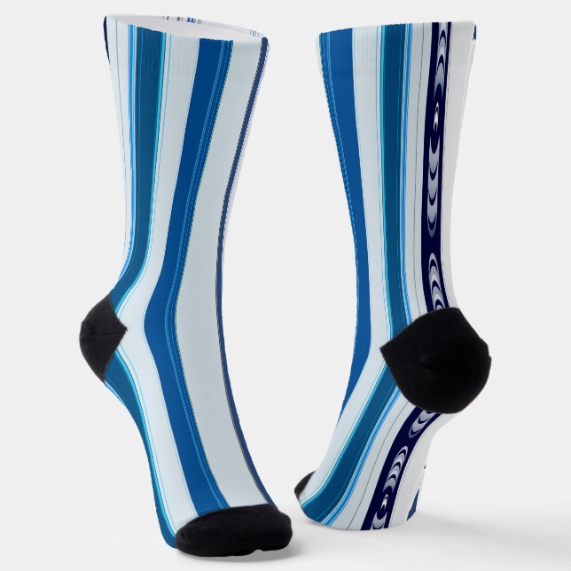 Calcetines Abstract Symphony in Blue 5 (Vertical Lines) (Angular)