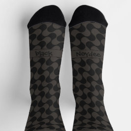 Calcetines Abstract Waves Black and Grey with Text