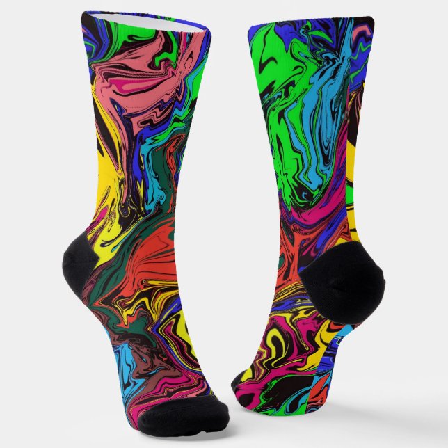 Calcetines Abstracto Colorido Twirly / Paseado / (Angular)