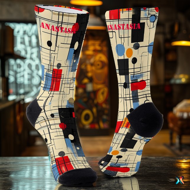 Calcetines abstractos contemporáneos con geometría (Subido por el creador)