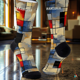 Calcetines abstractos del cielo con diseño artísti
