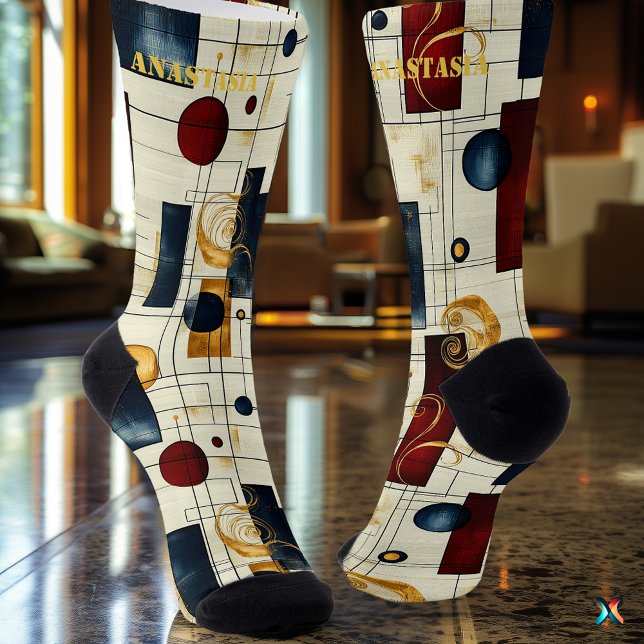 Calcetines abstractos elegantes con encanto geomét (Subido por el creador)