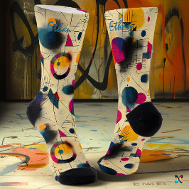 Calcetines abstractos energéticos en amarillo, ros