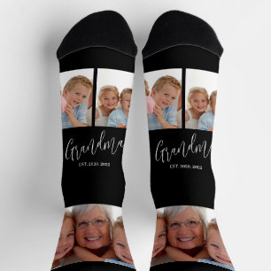 Calcetines Abuela Estableció Escritura Moderna Negra 3 Foto