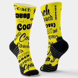 Calcetines Aceite de entrenador personalizado amarillo y blan
