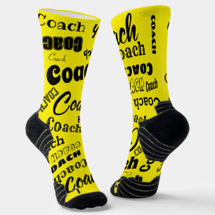 Calcetines Aceite de entrenador personalizado amarillo y blan