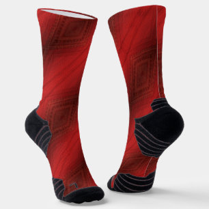 Calcetines Aceptación   Patrón de Boho Ecléctico Rojo